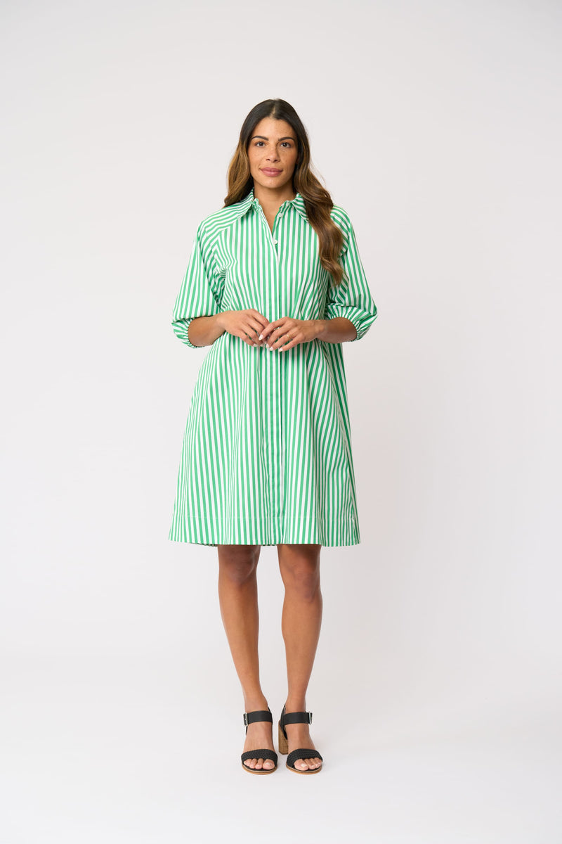 Load image into Gallery viewer, Foil Womens Good Shirt Dress - Mint Stripe
