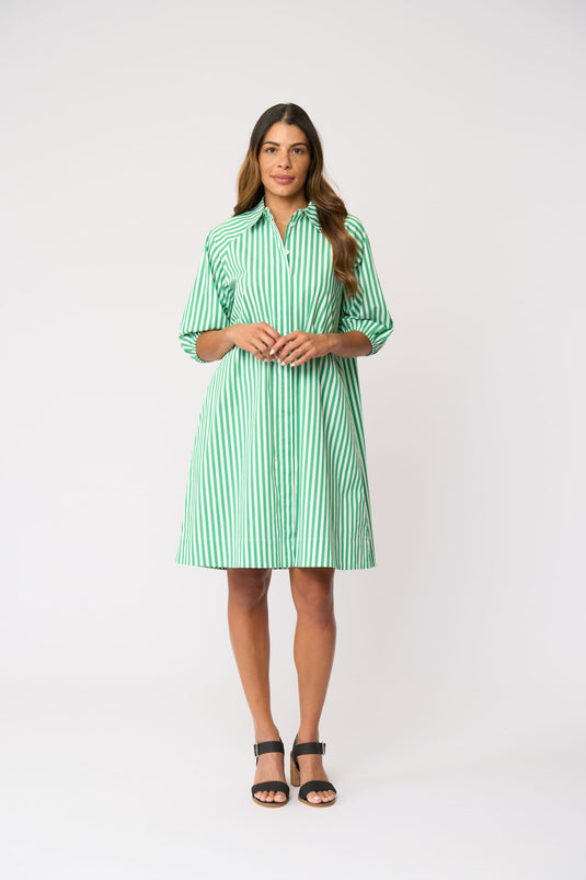 Foil Womens Good Shirt Dress - Mint Stripe