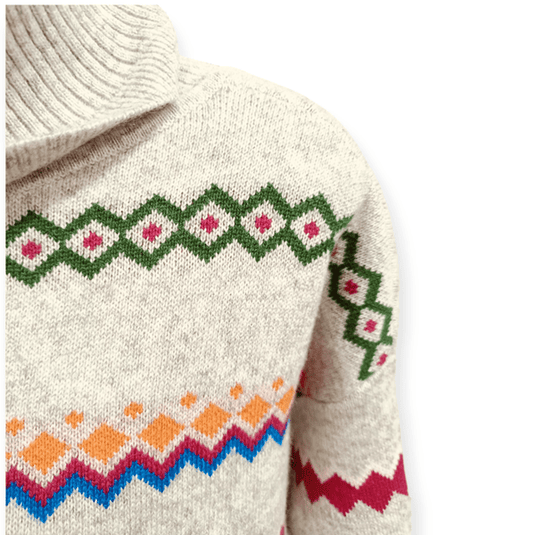 See Saw Womens Australian Wool Blend Fair Isle Sweater