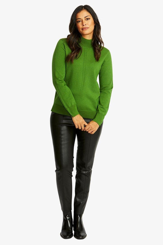 Pingpong Womens Merino Turtle Neck Pullover - Fern