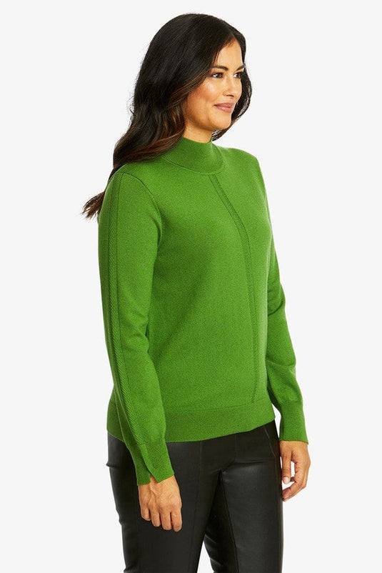 Pingpong Womens Merino Turtle Neck Pullover - Fern