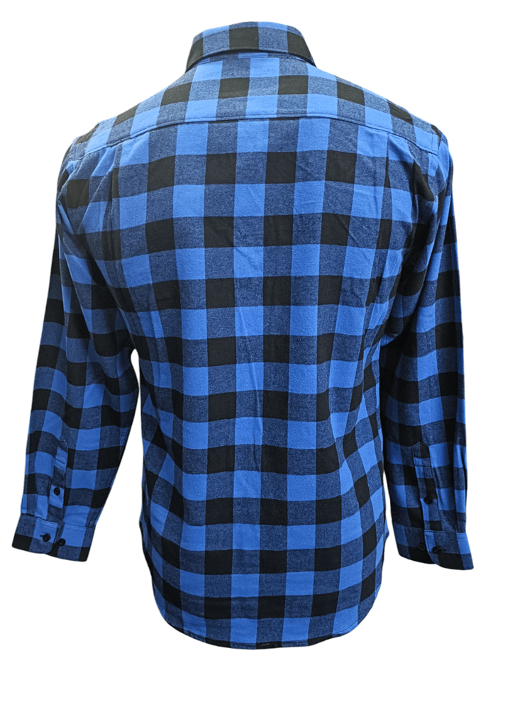 Load image into Gallery viewer, Bisley Mens Long Sleeve Open Front Flannelette - Royal Large Check
