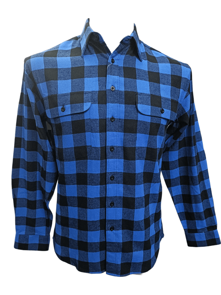 Load image into Gallery viewer, Bisley Mens Long Sleeve Open Front Flannelette - Royal Large Check
