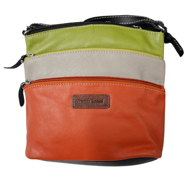 Load image into Gallery viewer, Franco Bonini Small 3 Zip Shoulder Bag
