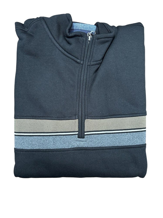 Back Bay Mens Brushed Fleece Striped Sweater