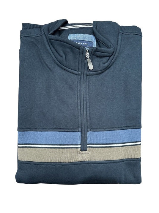 Back Bay Mens Brushed Fleece Striped Sweater