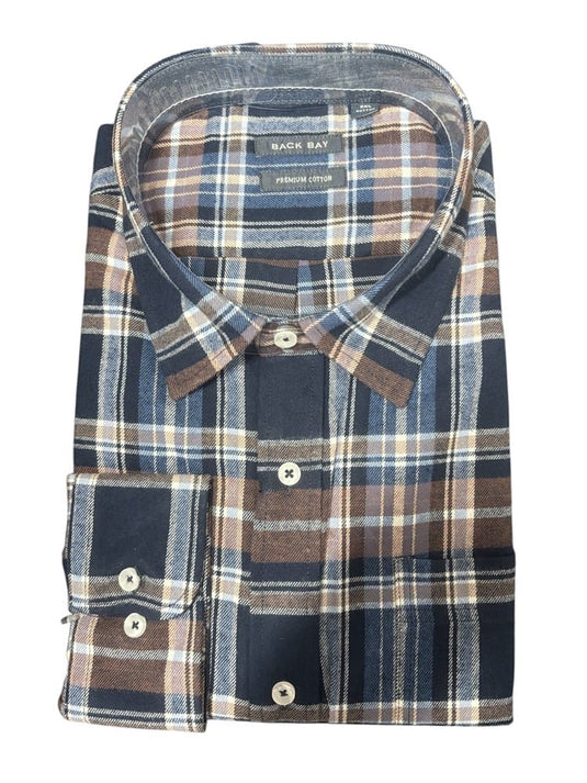Back Bay Mens Brushed Cotton Shirt - Denim