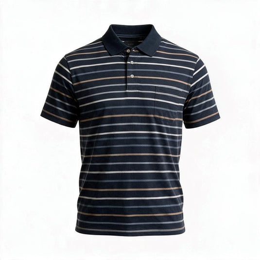 Back Bay Mens Mercerized Cotton Stripe Polo