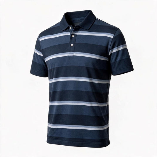 Back Bay Mens Mercerized Cotton Stripe Polo