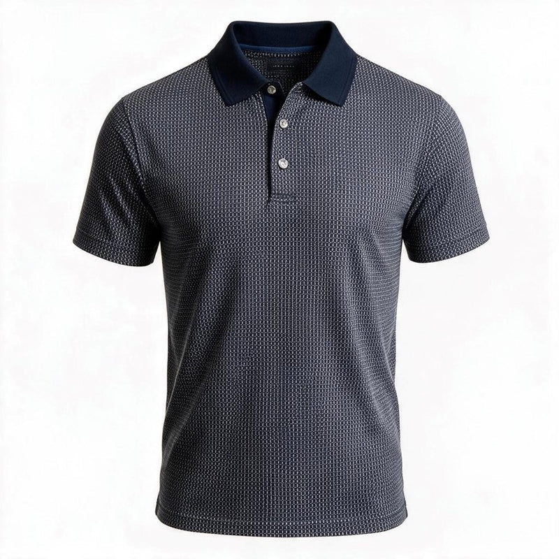 Load image into Gallery viewer, Back Bay Mens Mercerized Cotton Check Jacquared Polo
