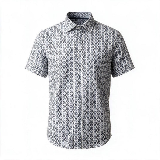 Back Bay Mens Bamboo Poly Soft Touch Print Shirt