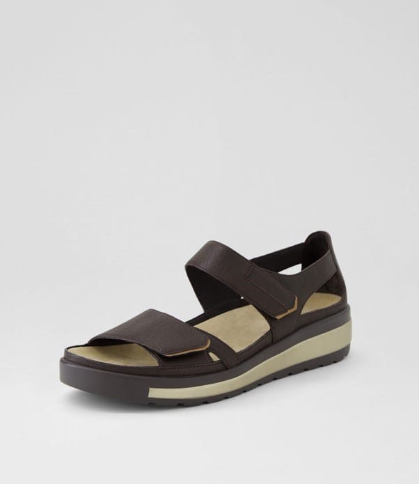 Load image into Gallery viewer, Ziera Womens Gedd W Choc Bronze Leather Sandals
