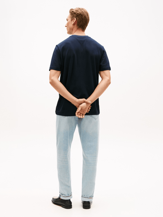 Tommy Hilfiger Mens Global Stripe Pique Pocket Tee - Desert Sky