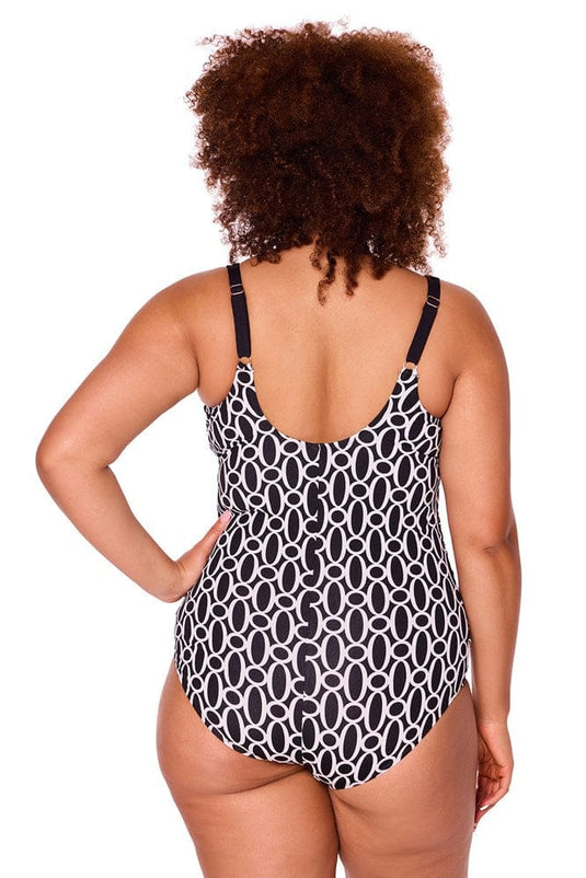 Genevieve Swimwear Womens Cross Front One Piece