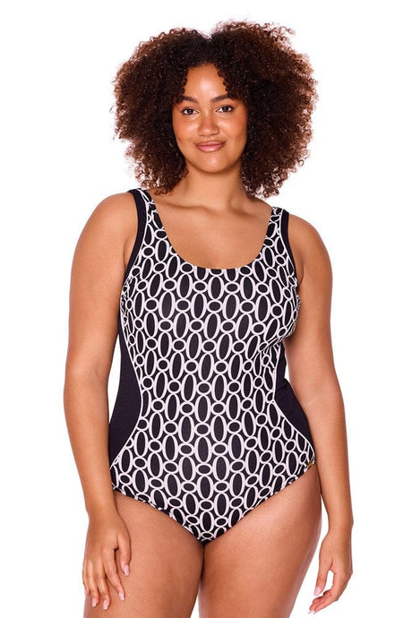 Genevieve Swimwear Womens Spliced One Piece-Mastectomy