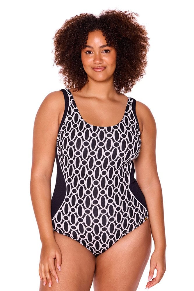 Load image into Gallery viewer, Genevieve Swimwear Womens Spliced One Piece-Mastectomy
