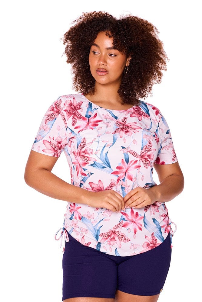 Load image into Gallery viewer, Genevieve Swimwear Womens Sun Safe Rash Tee Mastectomy
