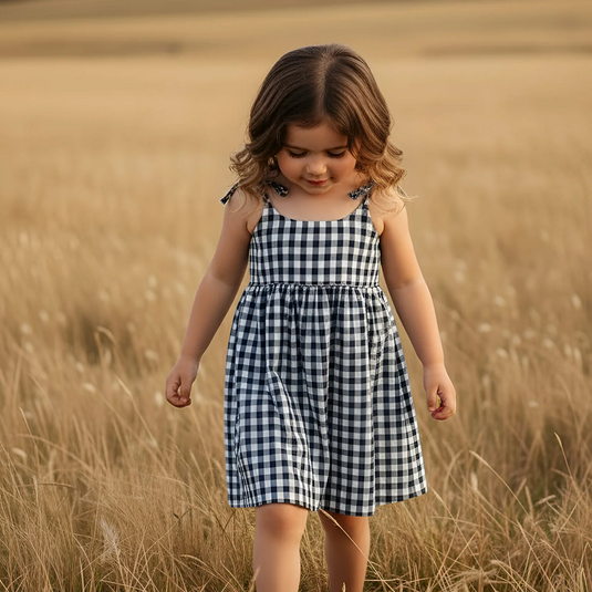 Love Henry Girls Eden Dress - Navy Check