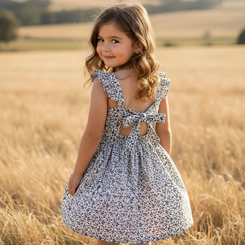 Load image into Gallery viewer, Love Henry Girls Ellie Dress - Navy Daisy
