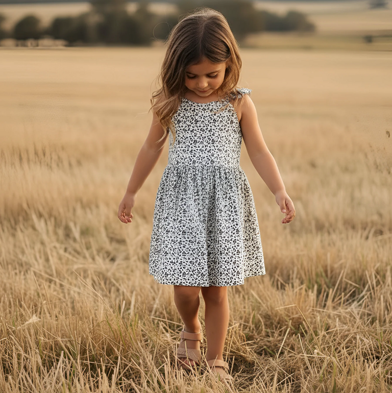 Load image into Gallery viewer, Love Henry Girls Ellie Dress - Navy Daisy
