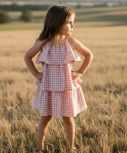 Love Henry Girls Sadie Dress - Pink Check
