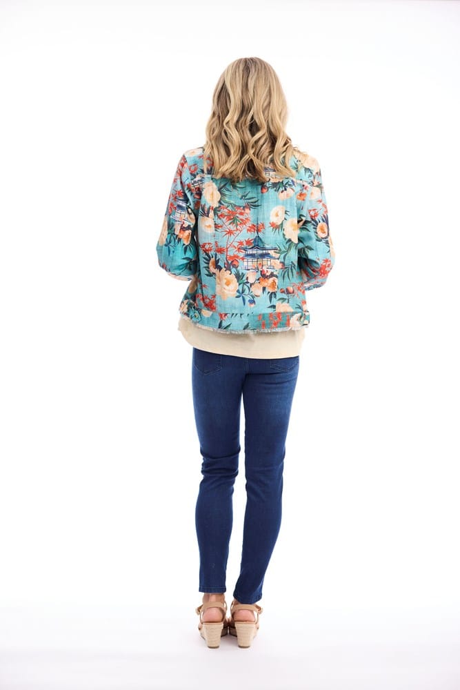 Load image into Gallery viewer, Orientique Womens Gordes Jacket Fringe Sub Print
