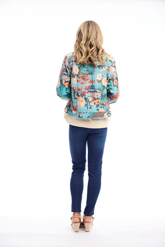 Orientique Womens Gordes Jacket Fringe Sub Print