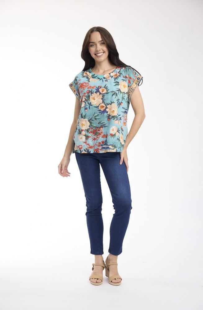 Load image into Gallery viewer, Orientique Womens Gordes Top Rolled Neckline
