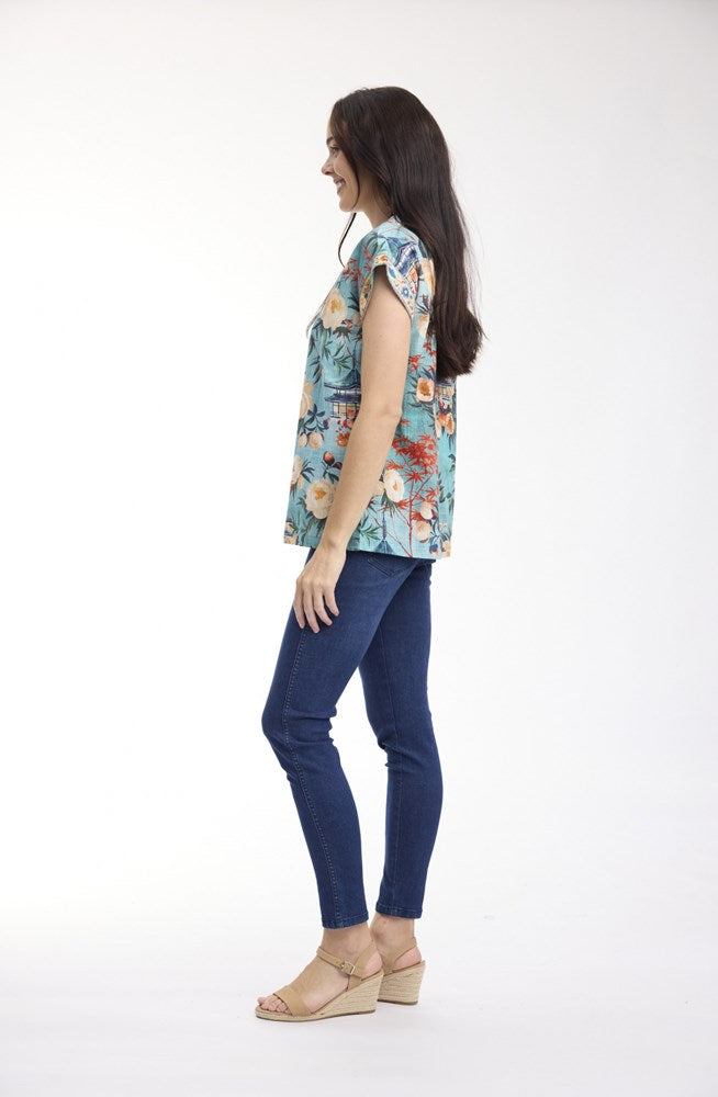 Load image into Gallery viewer, Orientique Womens Gordes Top Rolled Neckline
