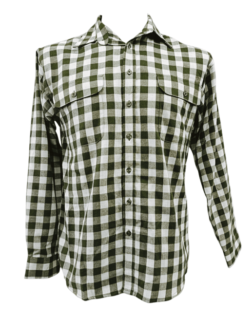 Bisley Mens Long Sleeve Brushed Cotton Shirt - Green Check