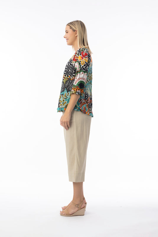 Orientique Womens Guaratiba Top 3/4 Sleeve