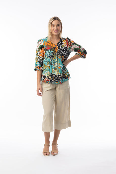 Orientique Womens Guaratiba Top 3/4 Sleeve