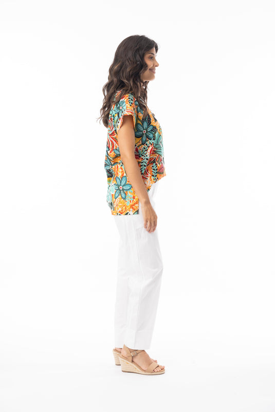 Orientique Womens Guaratiba Top Rolled Neckline