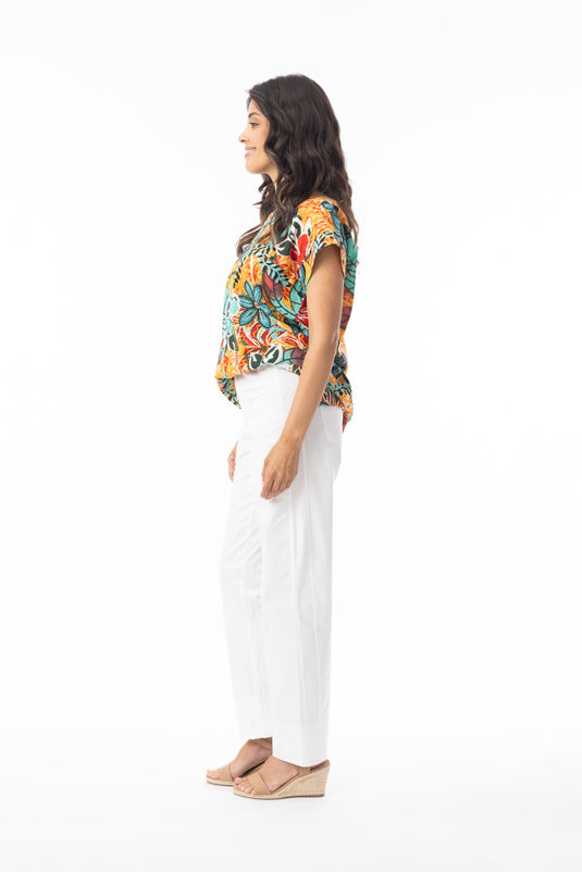 Orientique Womens Guaratiba Top Rolled Neckline