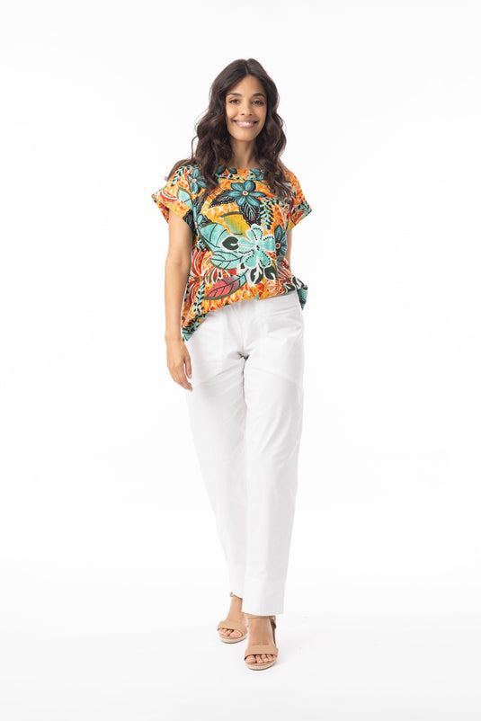 Orientique Womens Guaratiba Top Rolled Neckline