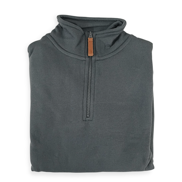 Pilbara Womens Classic Zipper Closed Front Fleece Pullover - Gunmetal