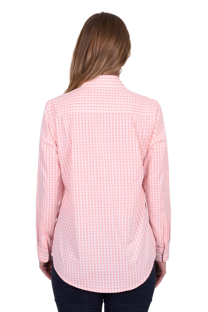Load image into Gallery viewer, Hard Slog Womens Jen 1/2 Placket Long Sleeve Shirt - Coral
