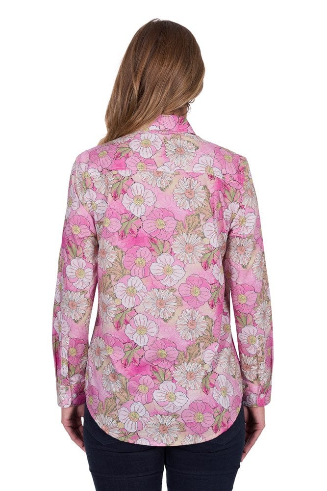 Load image into Gallery viewer, Hard Slog Womens Etta 1/2 Placket Long Sleeve Shirt - Pink
