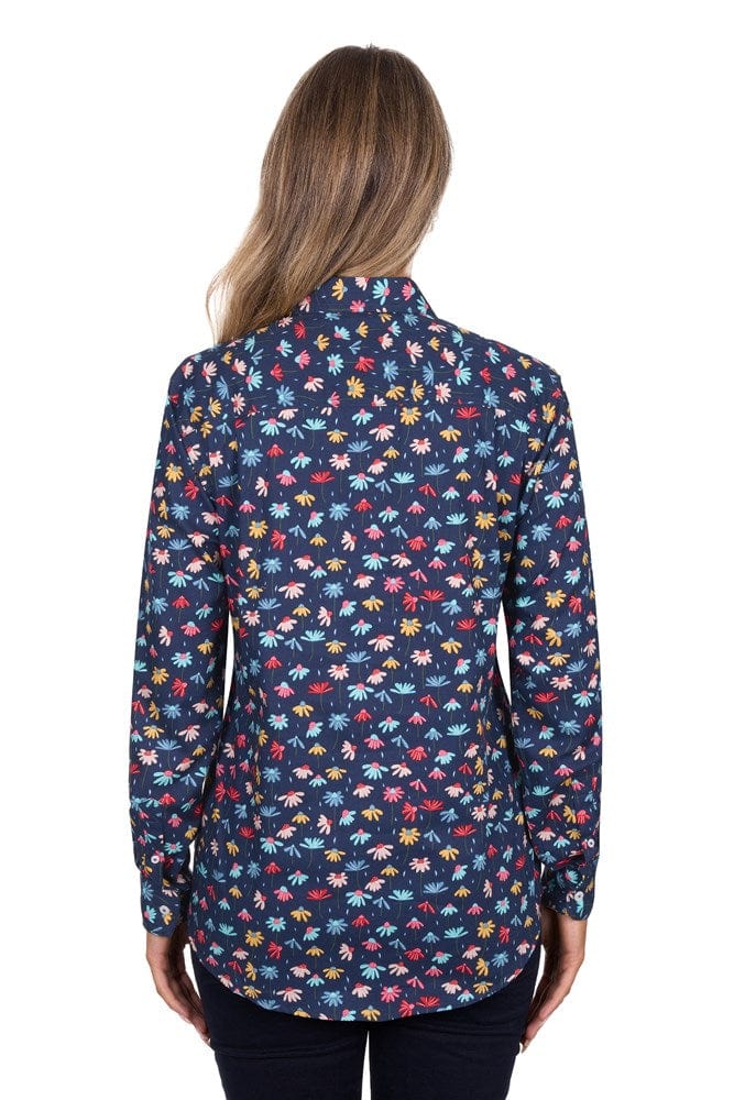 Load image into Gallery viewer, Hard Slog Womens Tori 1/2 Placket Long Sleeve Shirt - Navy
