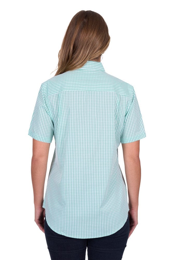 Load image into Gallery viewer, Hard Slog Womens Grace 1/2 Placket Short Sleeve Shirt - Mint
