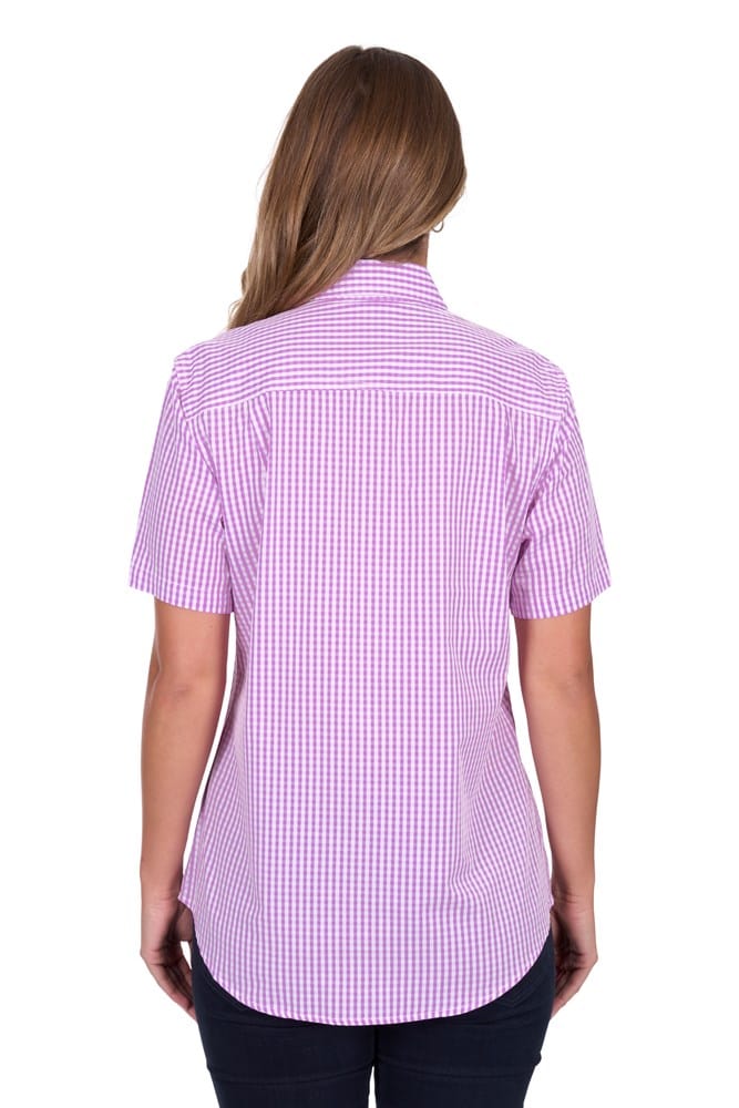 Load image into Gallery viewer, Hard Slog Womens Grace 1/2 Placket Short Sleeve Shirt - Lavender
