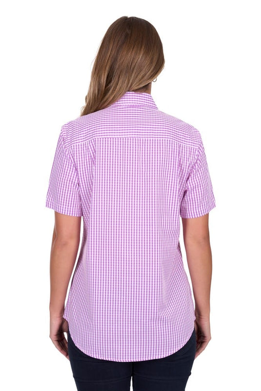 Hard Slog Womens Grace 1/2 Placket Short Sleeve Shirt - Lavender