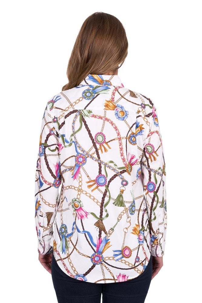 Load image into Gallery viewer, Hard Slog Womens Jolie Full Placket Long Sleeve Shirt - White
