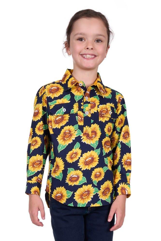 Load image into Gallery viewer, Hard Slog Kids Ally 1/2 Placket Long Sleeve Shirt - Multi
