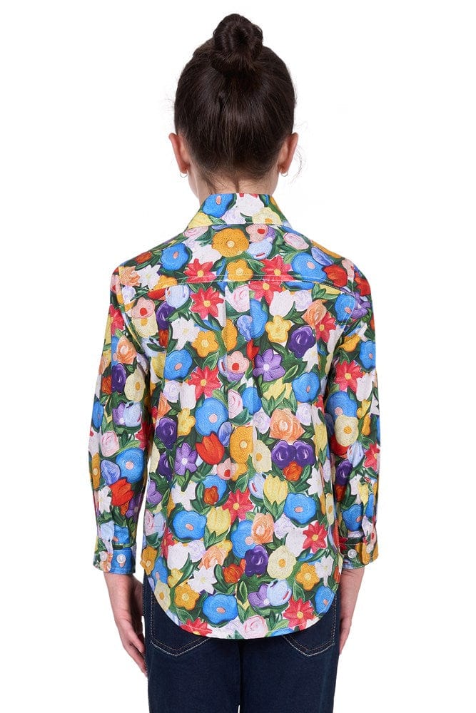 Load image into Gallery viewer, Hard Slog Kids Delia 1/2 Placket Long Sleeve Shirt - Multi
