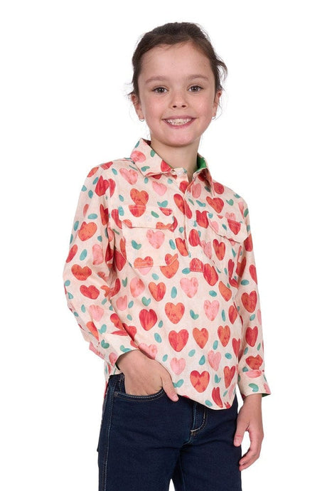 Hard Slog Kids Mira 1/2 Placket Long Sleeve Shirt - Multi