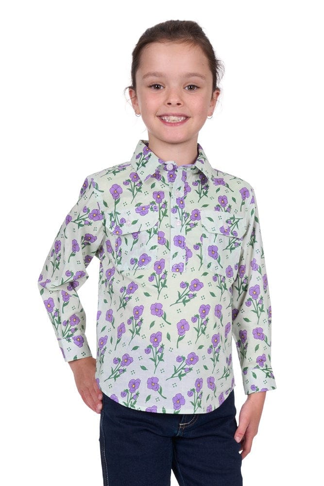 Load image into Gallery viewer, Hard Slog Kids Lynn 1/2 Placket Long Sleeve Shirt - Multi
