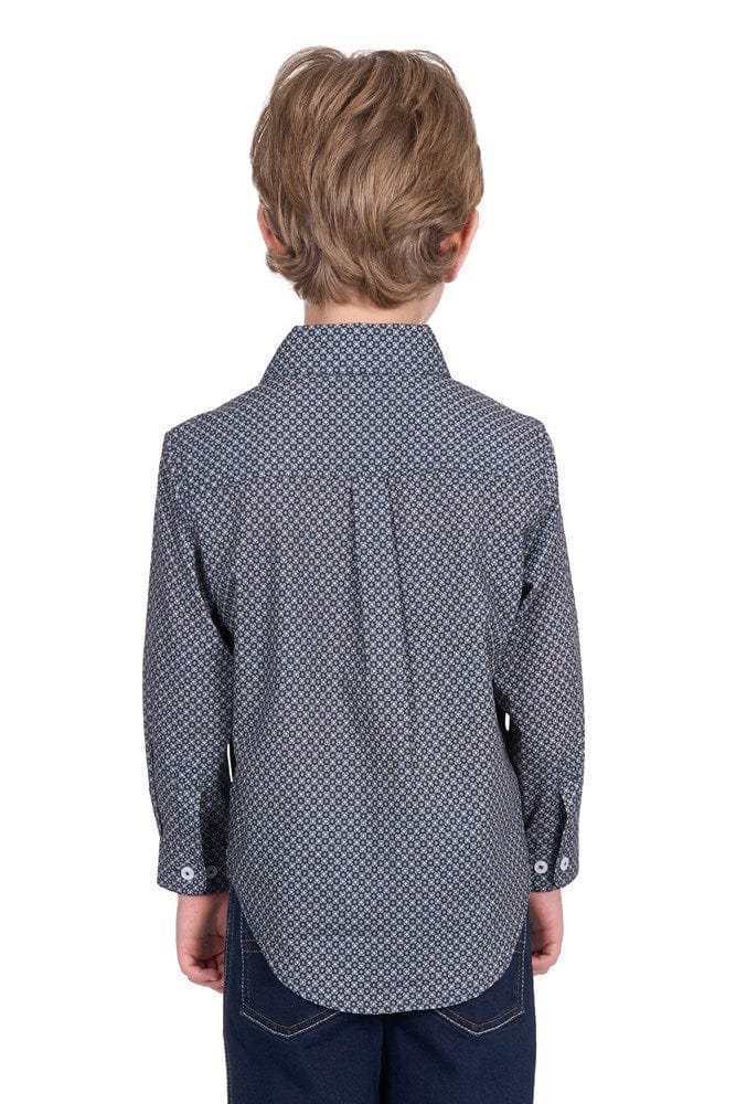 Load image into Gallery viewer, Hard Slog Kids Tomson 1/2 Placket Long Sleeve Shirt - Navy/Tan
