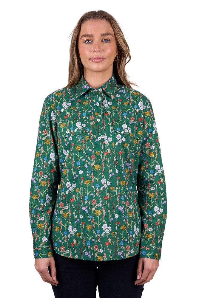 Load image into Gallery viewer, Hard Slog Womens Jani 1/2 Placket Long Sleeve Shirt
