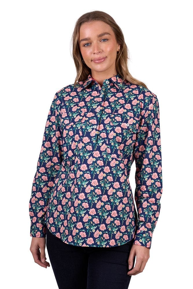 Load image into Gallery viewer, Hard Slog Womens Fauna 1/2 Placket Long Sleeve Shirt
